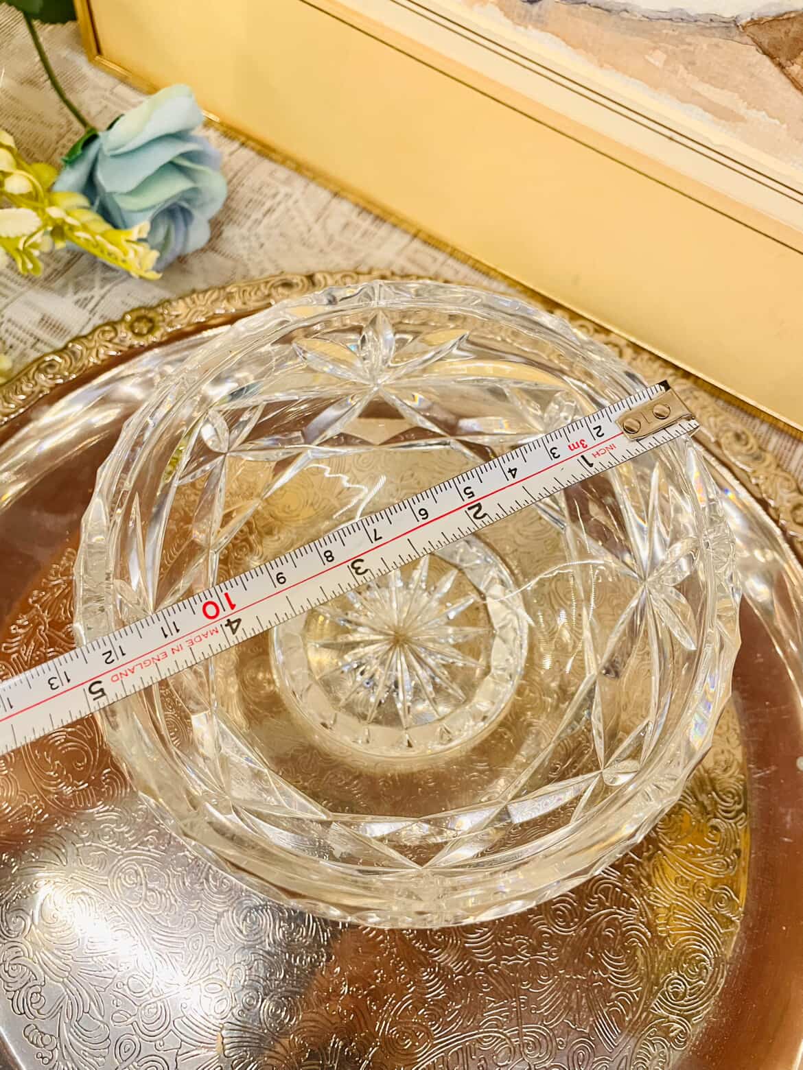 Vintage Cut Glass Serving Bowls – Starburst Pair