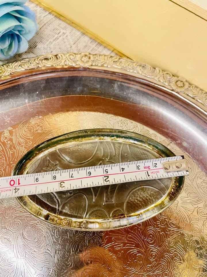 Vintage Amber Glass Oval Dish – Mid Century
