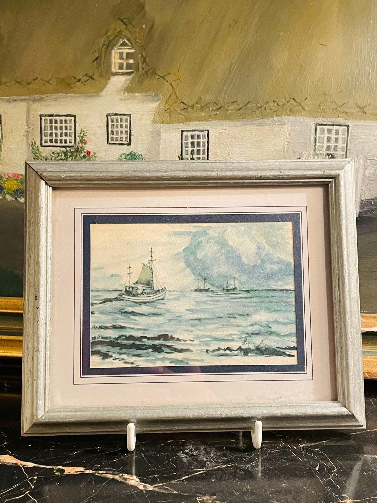 Set of 4 Vintage Frames, Patricia Hall Hastings Sailing Boats Wall Art England