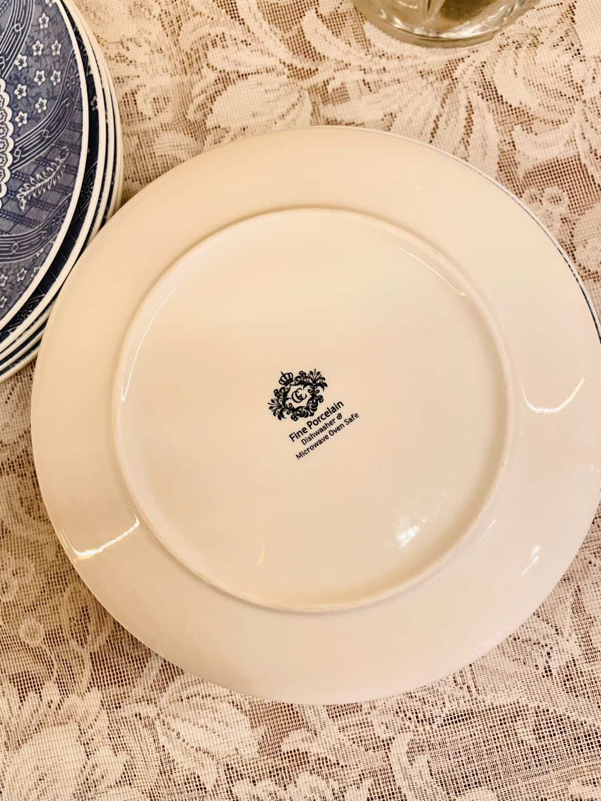 Blue & Cream Mandala Medium Plates – Set of 8