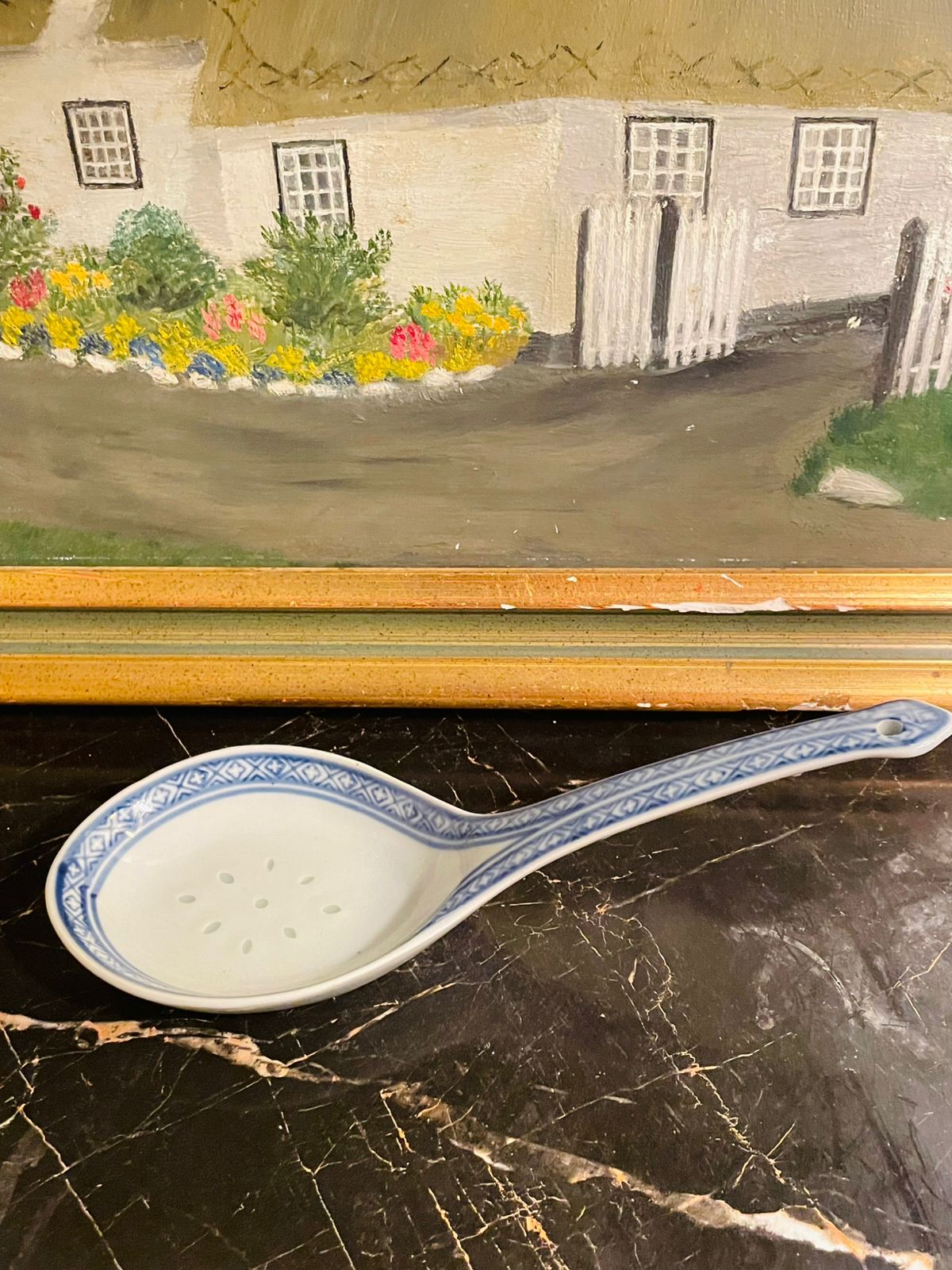 Traditional Chinese Style Porcelain Ceramic Soupladle large spoon – Classic Asian Tableware