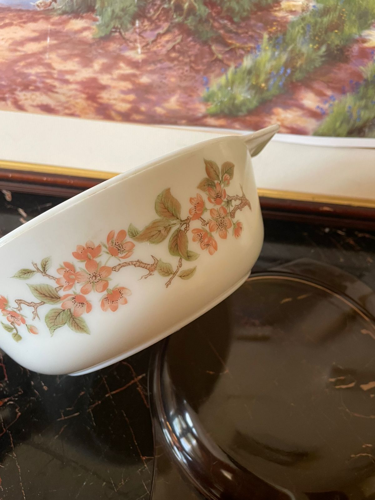 Large Vintage Pyrex Cherry Blossom Casserole Dish with Lid – England