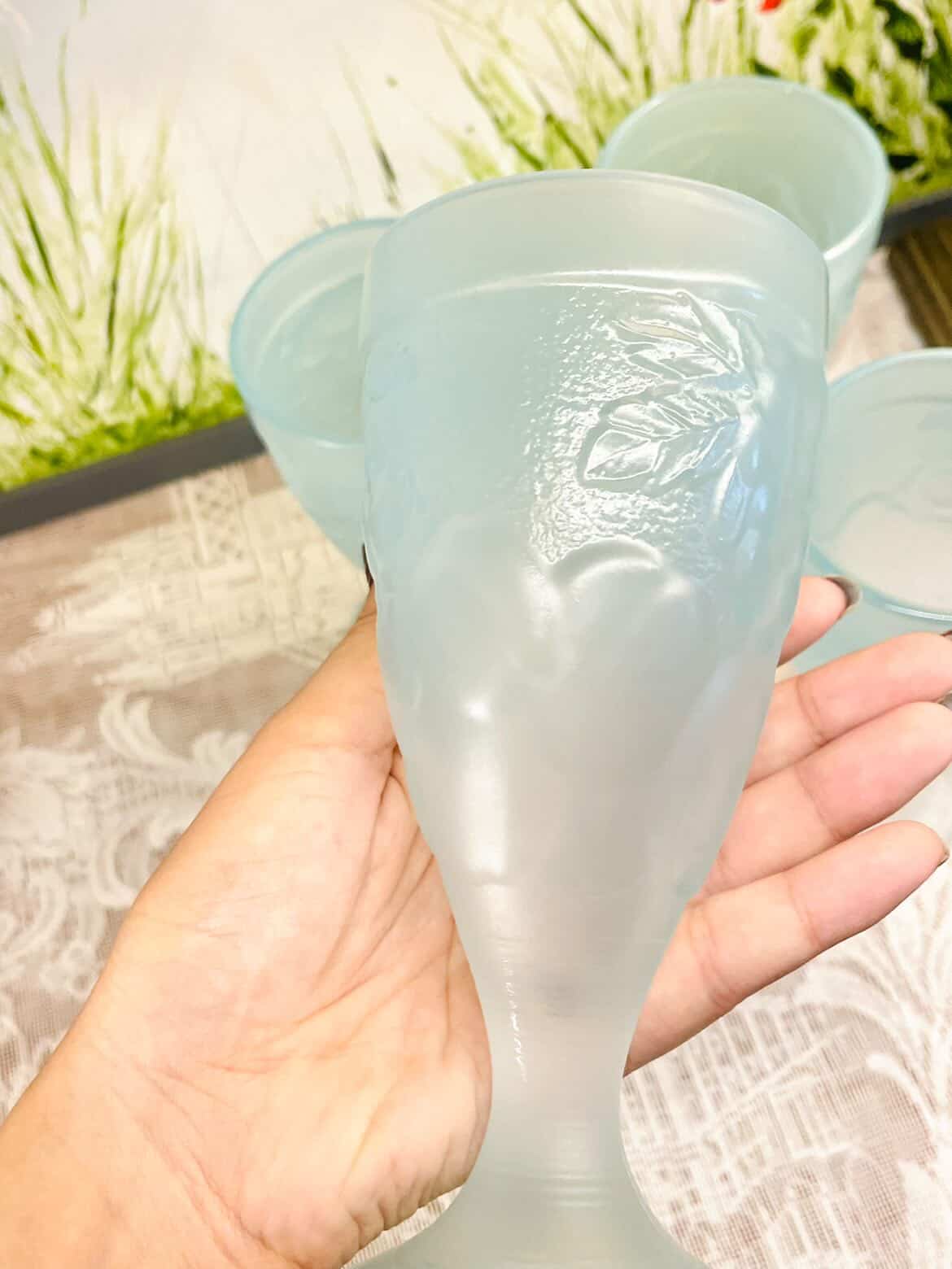 Frosted Crystal 3D Fruit Goblets Set of 4