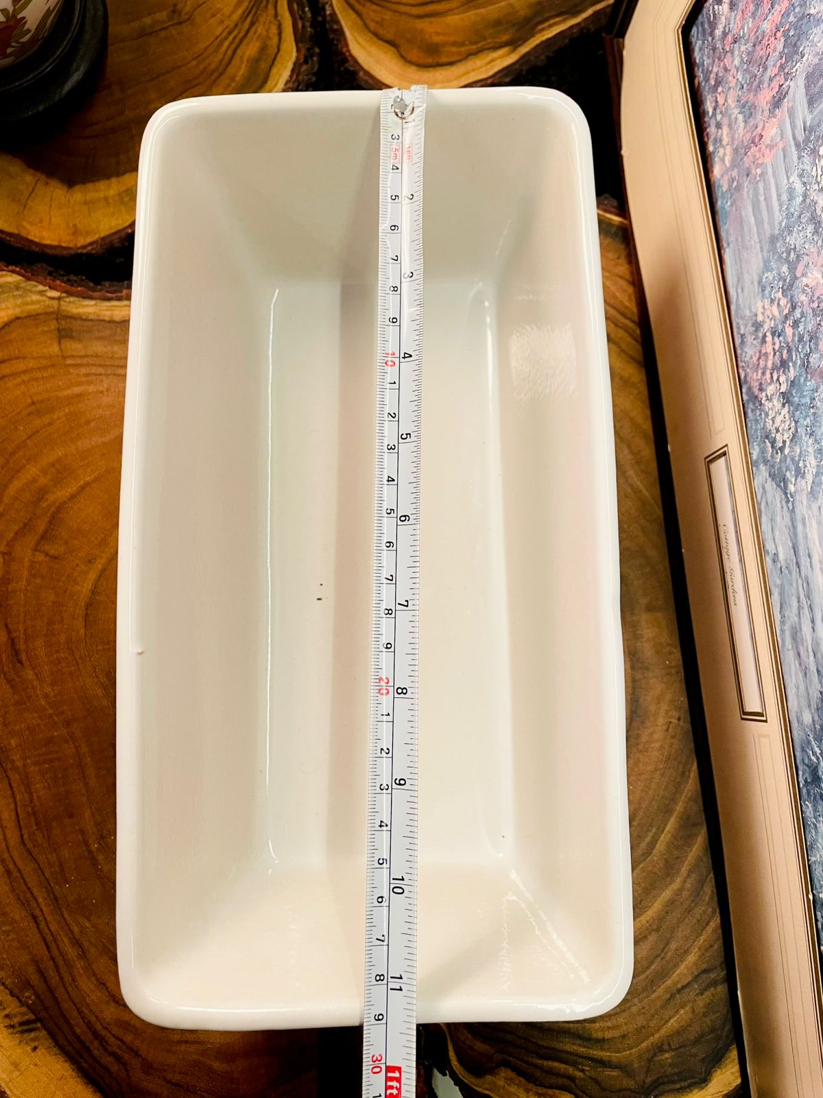 Vintage White Ceramic Loaf Baker | Textured Oven-to-Table Dish