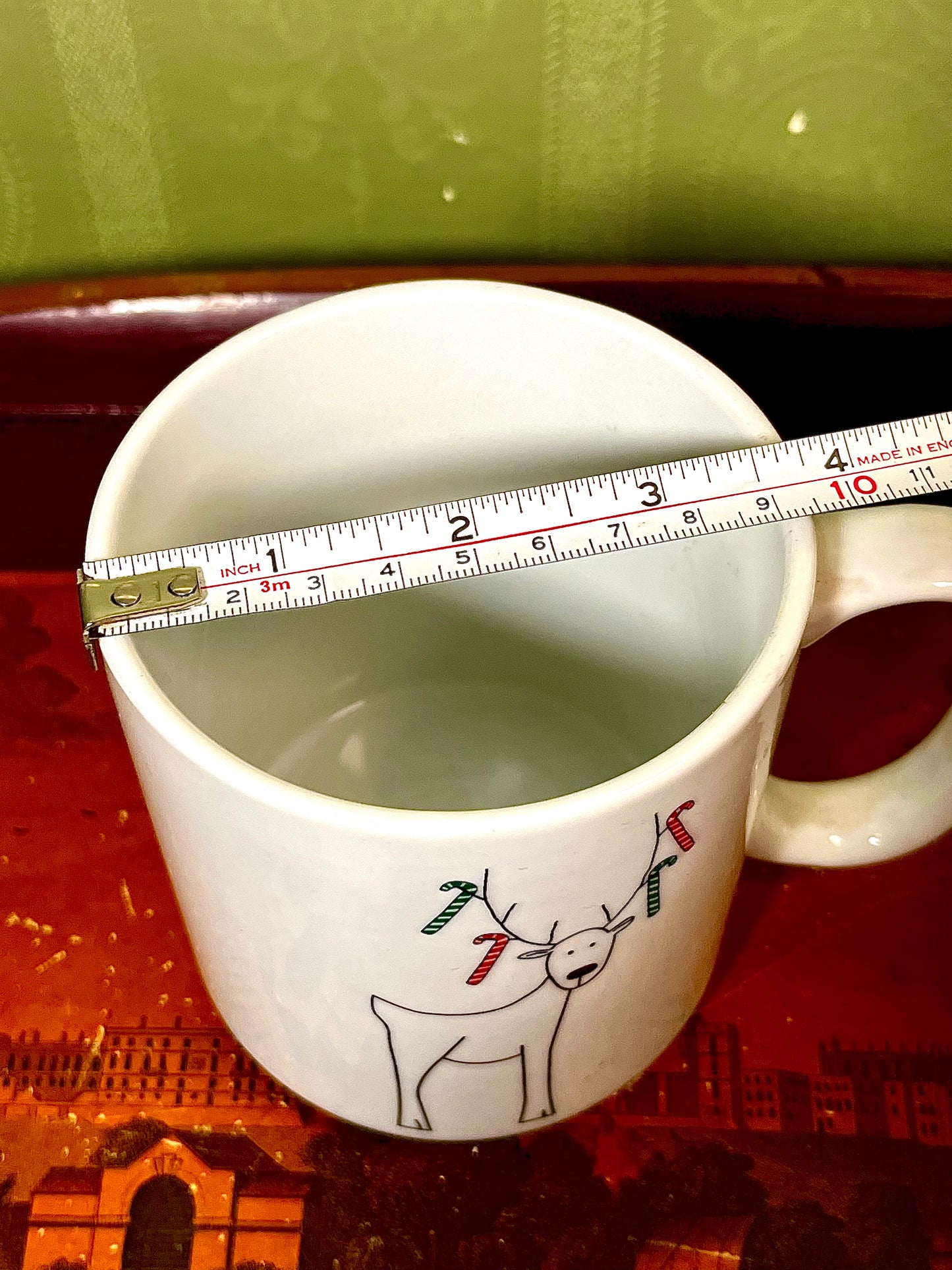 BIA International Christmas Reindeer Candy Cane Ceramic Mug