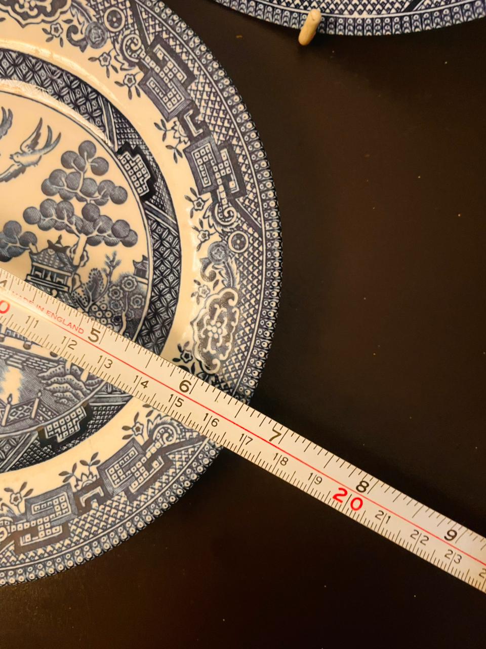 Vintage Willow Pattern Blue Plates Set of 2 6.5"