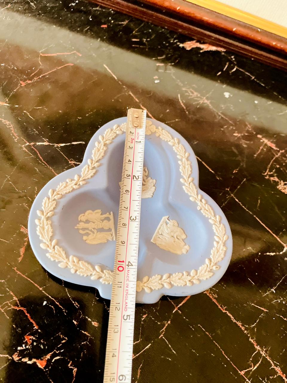 Wedgwood Jasperware Trefoil Trinket Dish – Blue & White, England