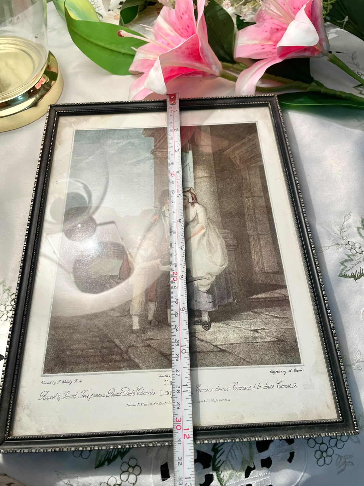 Vintage framed painting from Francis Wheatley's famous 18th-century series titled Cries of London 12 inches