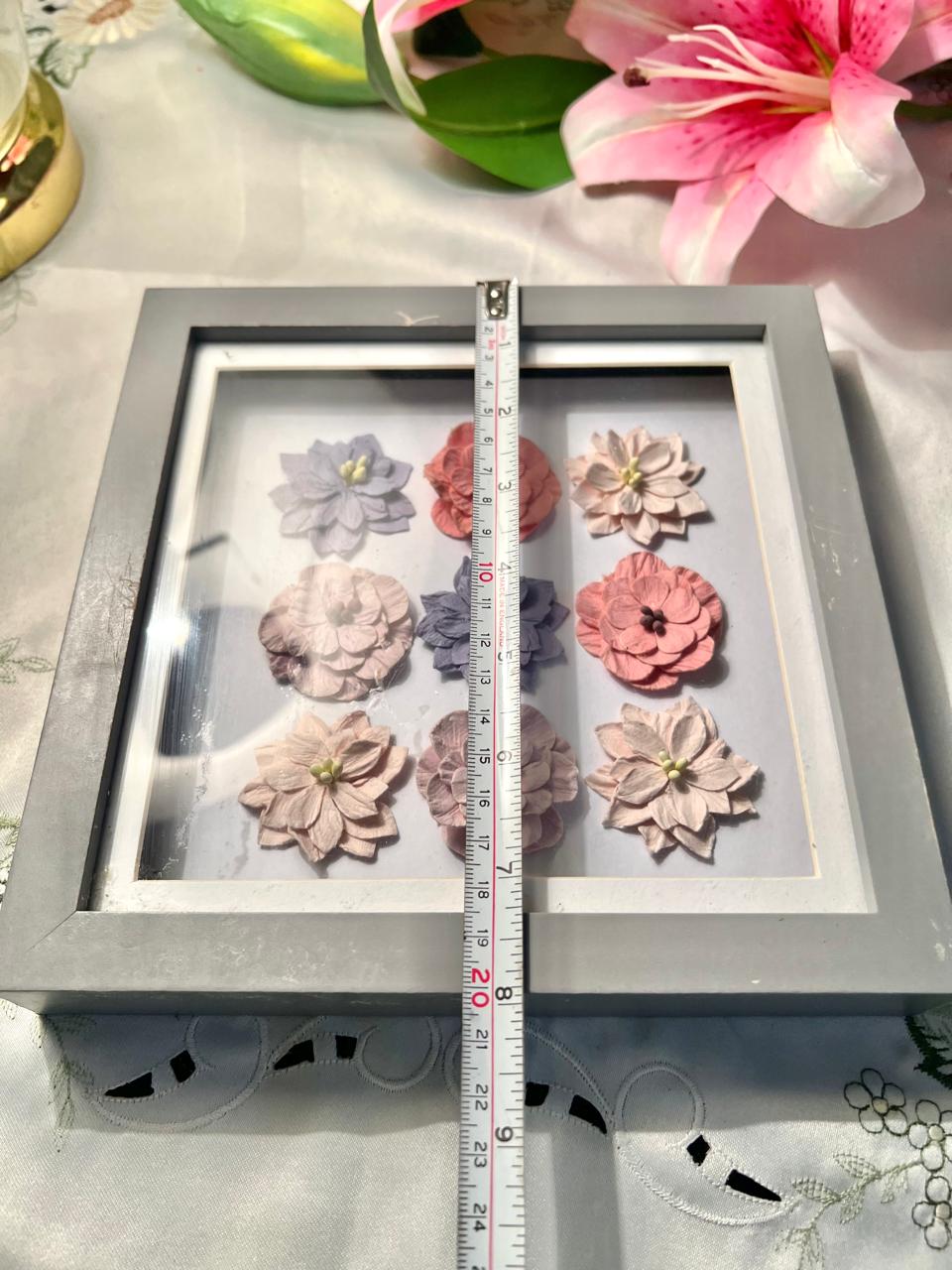 3D Floral Shadow Box Wall Art 8"