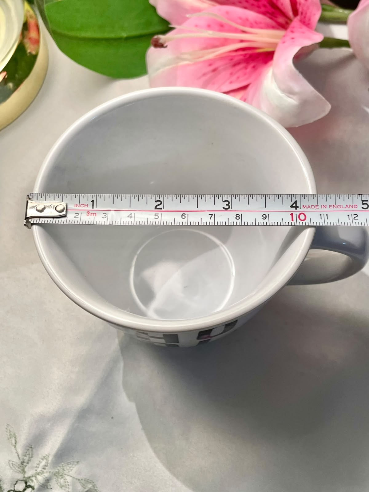 Black Floral Typography Ceramic Mug 9.5cm - 1 Piece