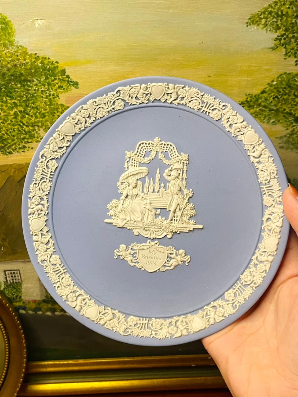 Rare Find Wedgwood Jasperware Blue Decor Plate | England