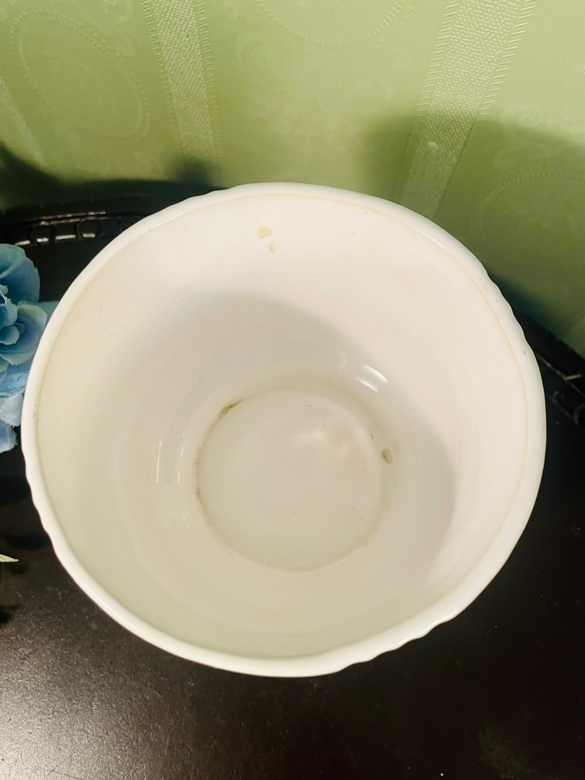 Vintage Floral Ceramic Planter Pot with Saucer – 5 Inch