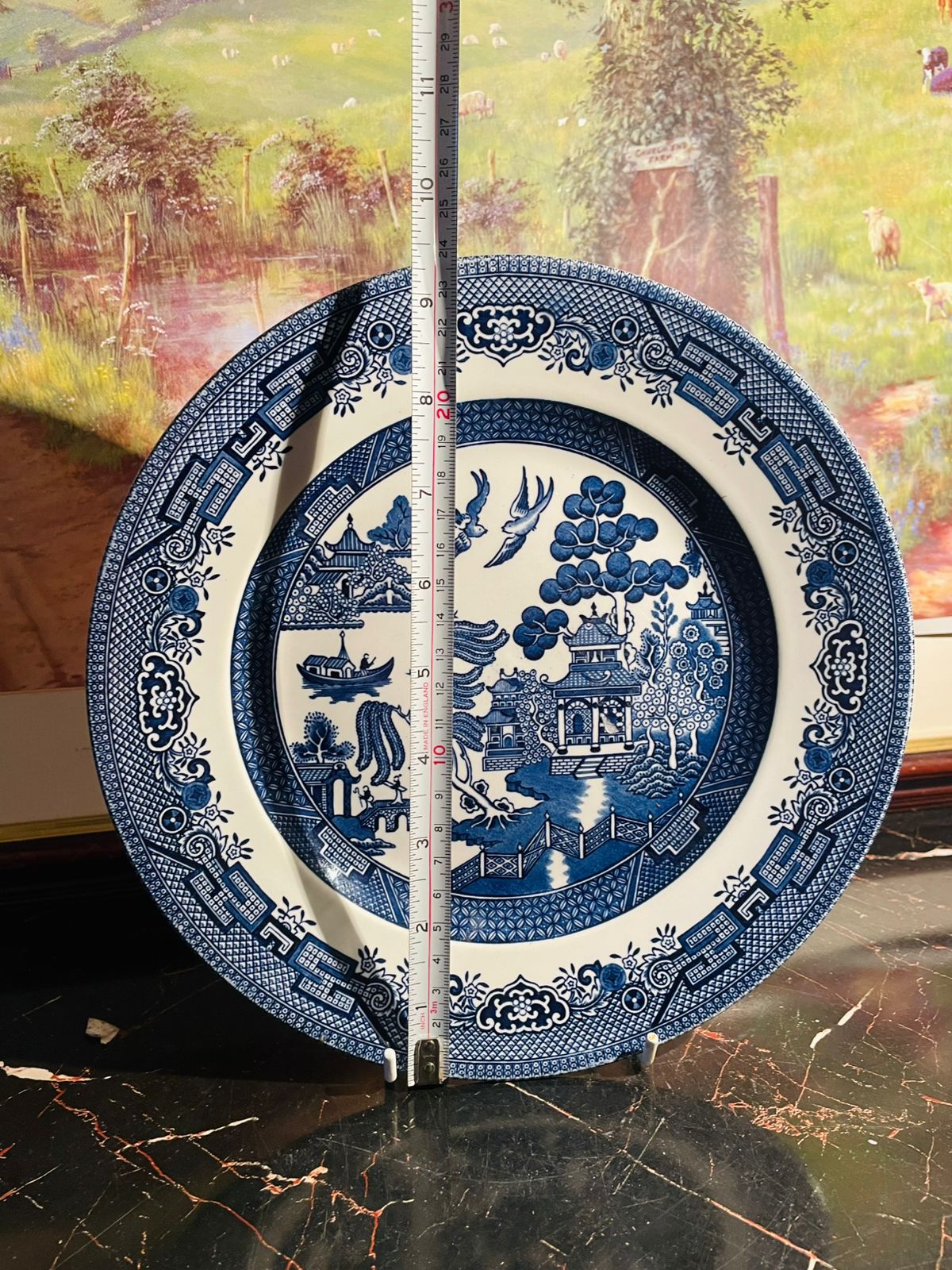 Vintage Large Churchill England Blue Willow decor Plate
