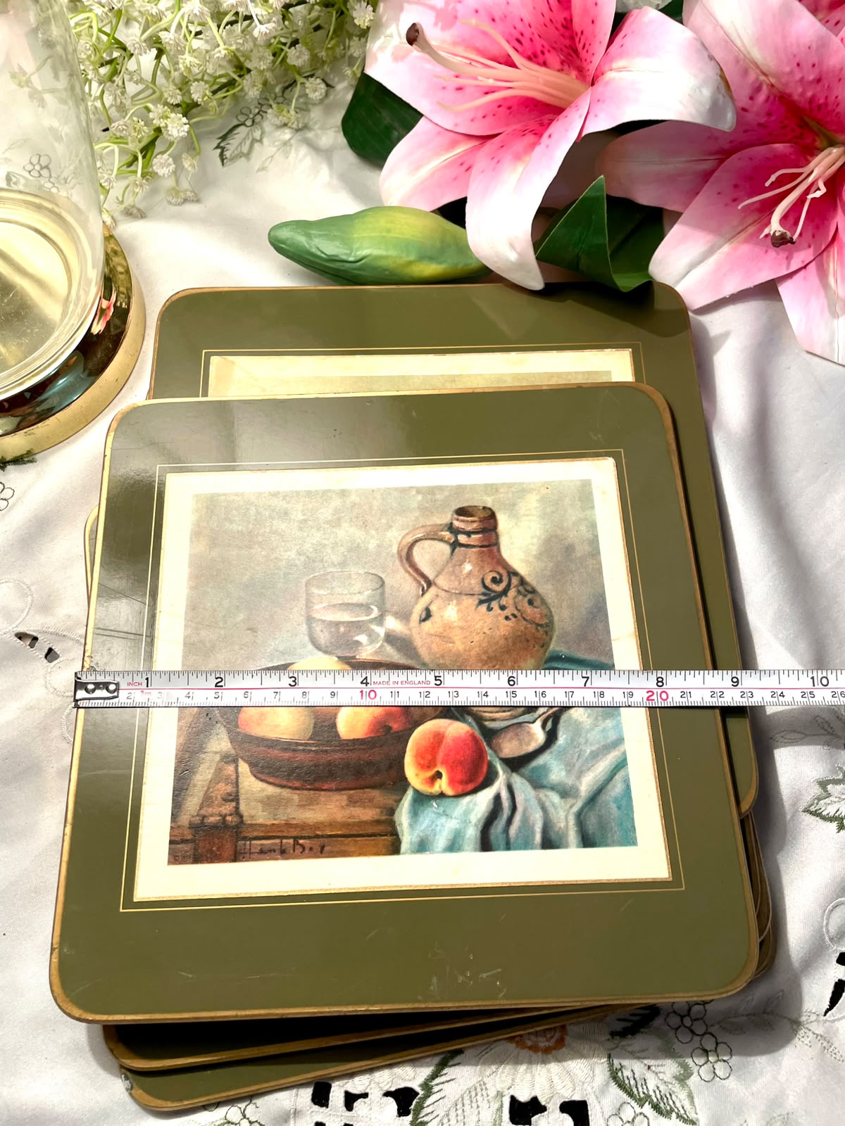Vintage CORK TABLE MATS Set Of 6 – 9.5 in