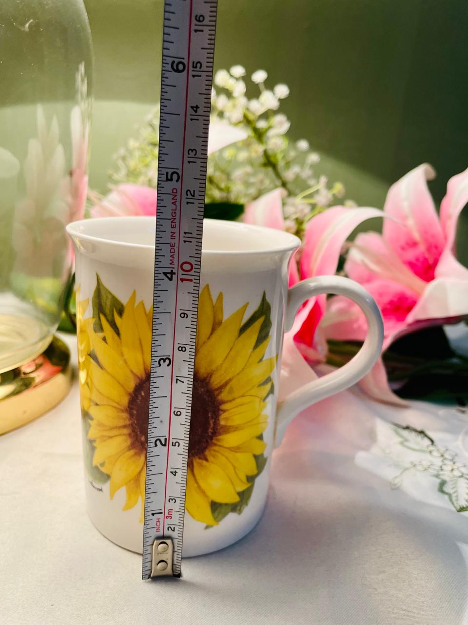 English Bone China Sunflower Mug – Approx. 4.5 Inch