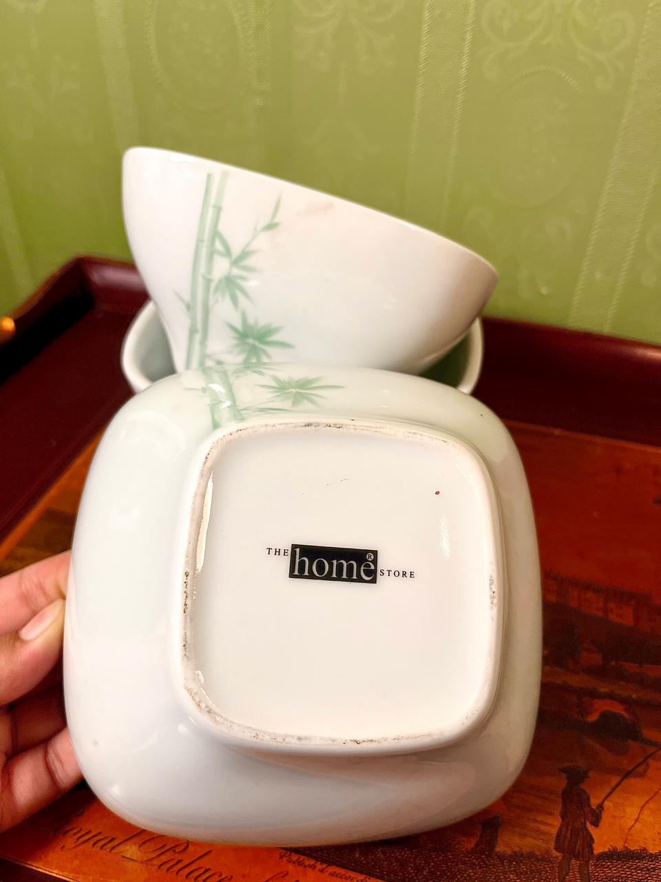 Square White Serving Bowl 6 Inch | Set of 3 Ceramic Bowls