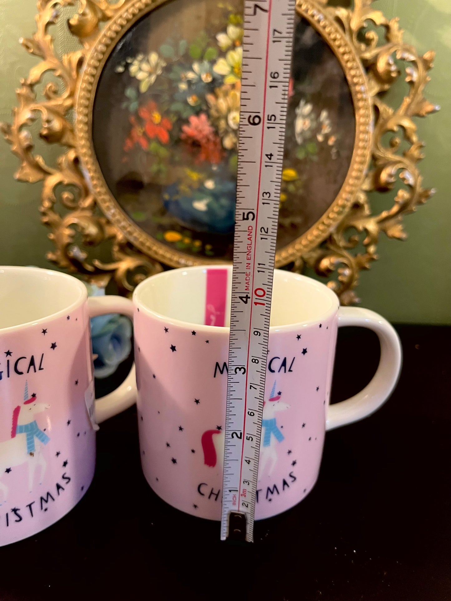 Set of 2 Pink Magical Christmas Unicorn Mugs