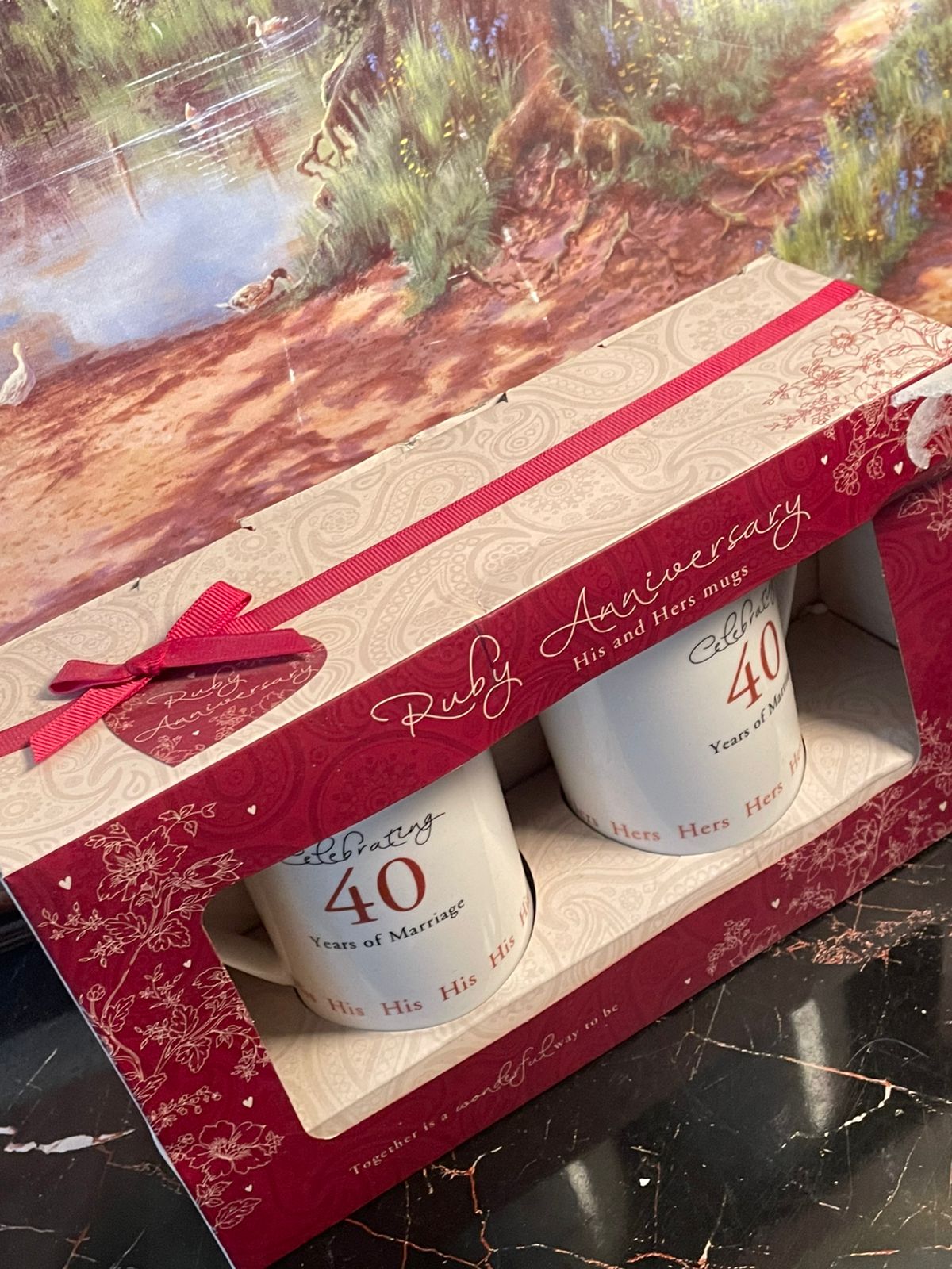 Ruby Anniversary “His & Hers” Mugs – Celebrating 40 Years of Marriage