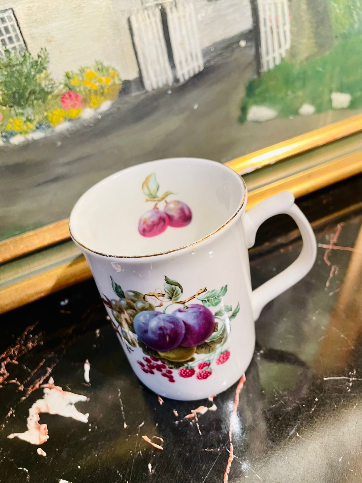 Royal Kingston Bone China Mug – Vintage Fruit Design (England)
