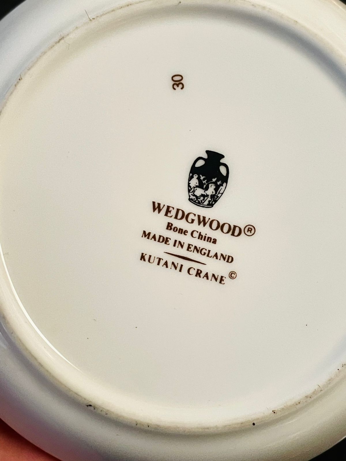 Wedgwood Bone China Kutani Crane Mini Plate – 4.5 Inch Trinket or Serving Plate – Made in England