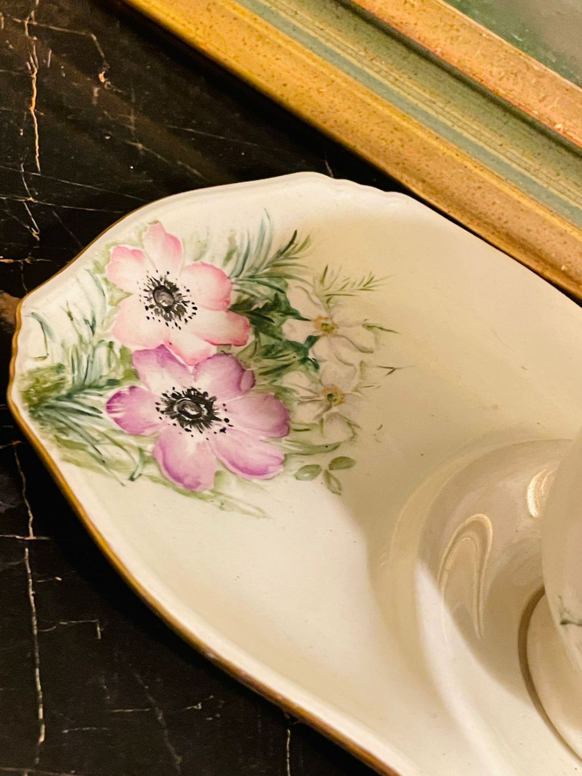 Royal Vale Vintage Footed Tea Cup and Plate – Floral Motif Bone China England