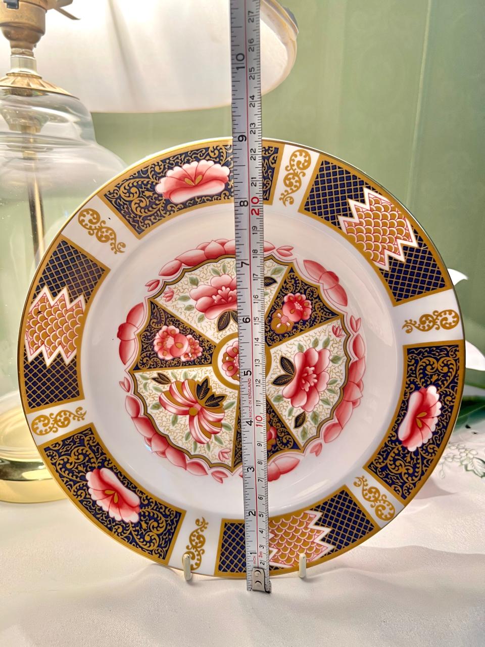 (RARE FIND) Coalport Bone China Floral Plate Pink Blue Gold 22.5cm England