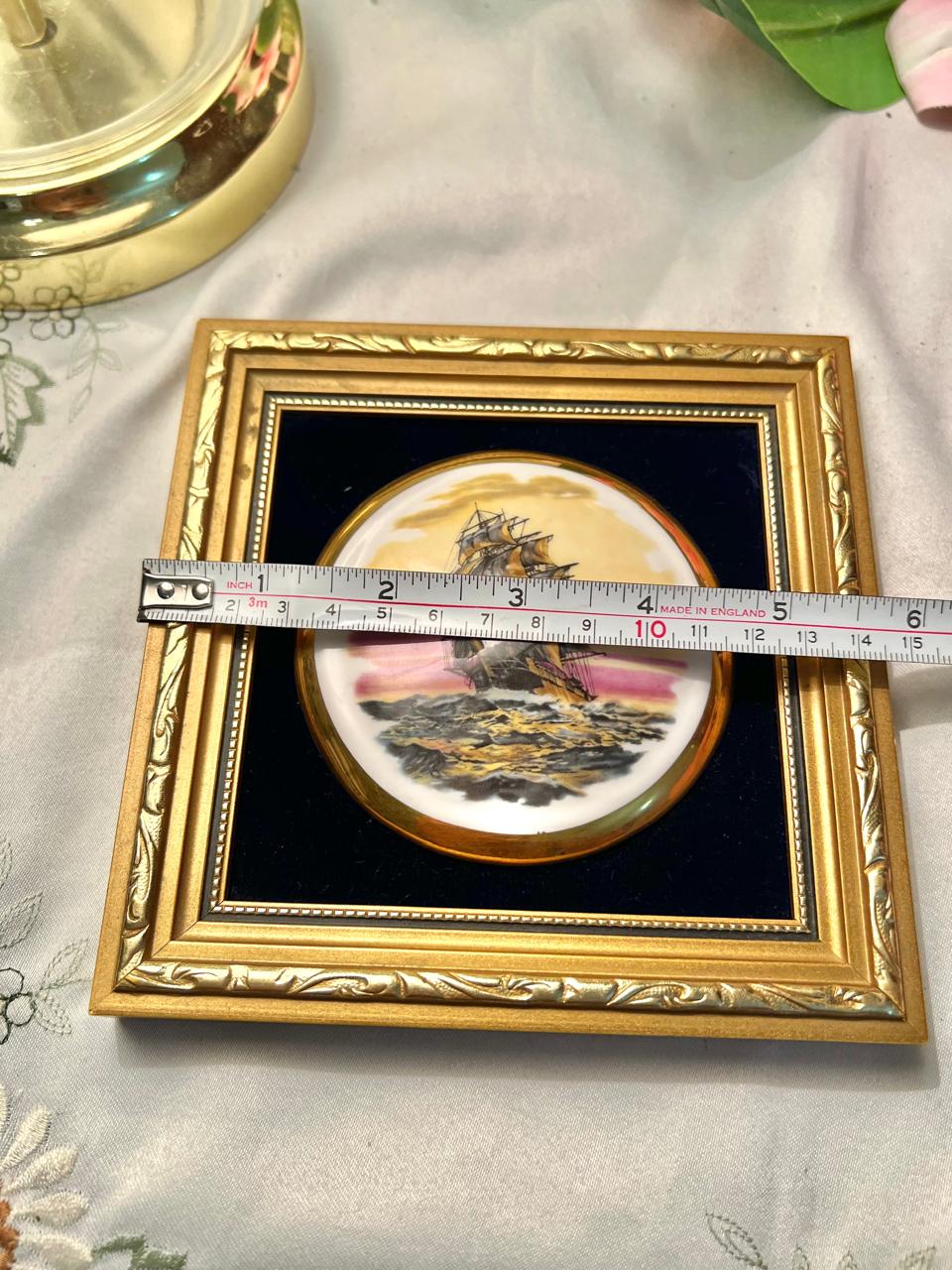 Countess Ceramics Ship Framed Fine Bone China Art – 6 Inches