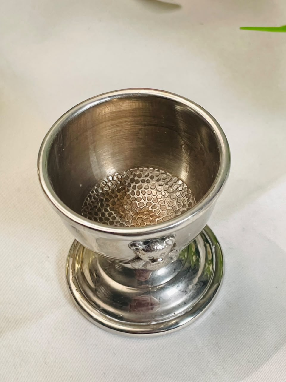 Silver-Tone Teddy Bear Egg Cup – 6 cm