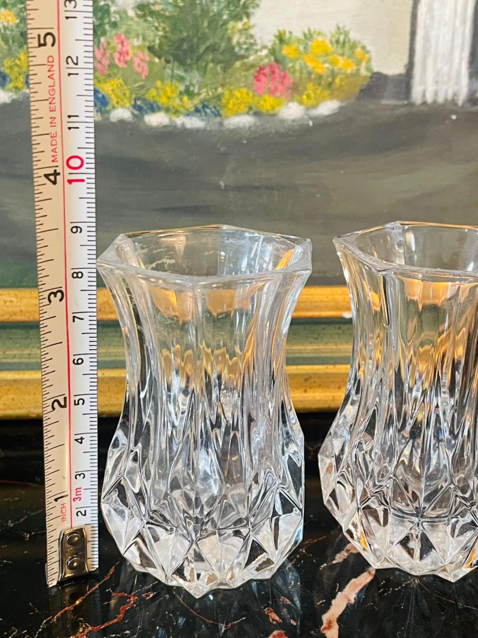 Set of 2 – Vintage Cristal D’Arques France Lead Crystal Mini Bud Vases