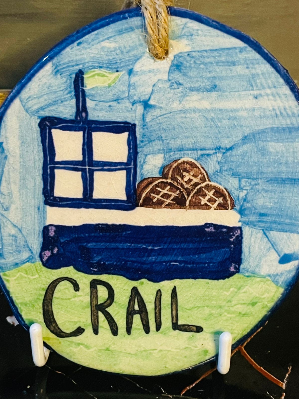 Hand Painted Ceramic Wall Hanging – “Crail” Scottish Souvenir Plaque