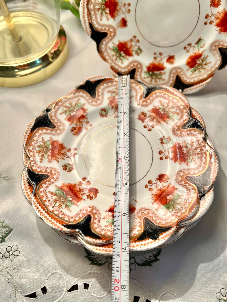 Vintage Floral Scalloped Plates 7 Inch – Set of 6