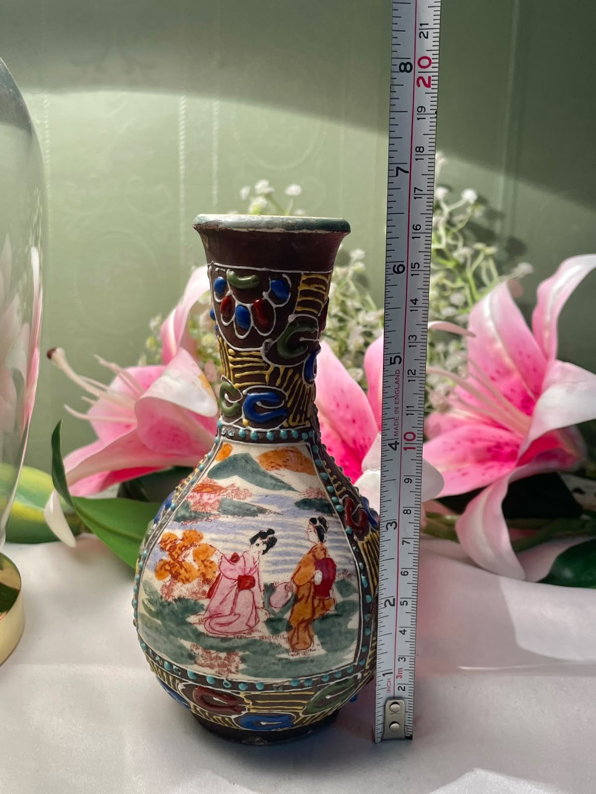 Japanese Multicolour Scenic Vase Approx. 17 cm