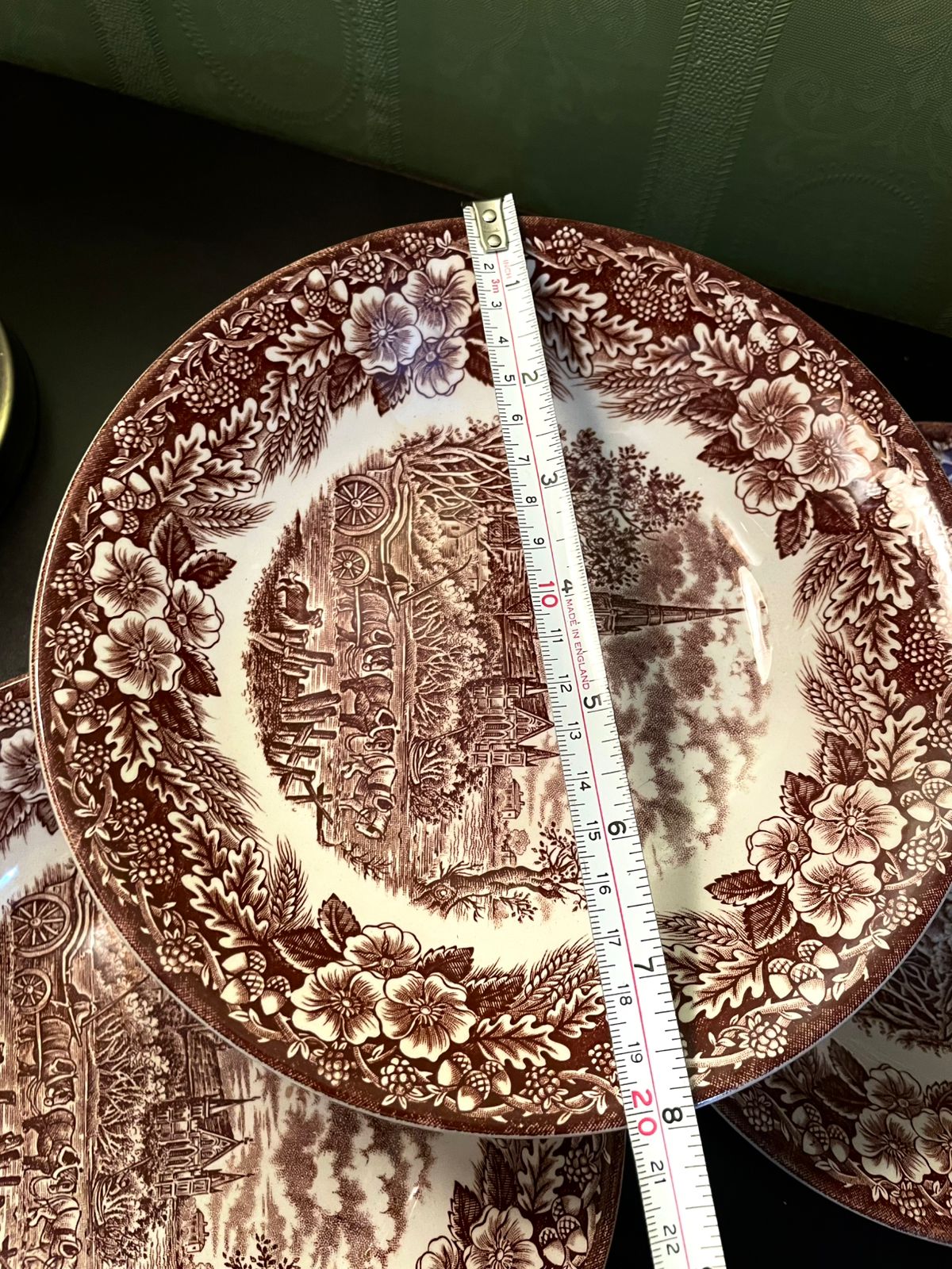 Broadhurst Brown Transferware Deep plates Set of 4 – England