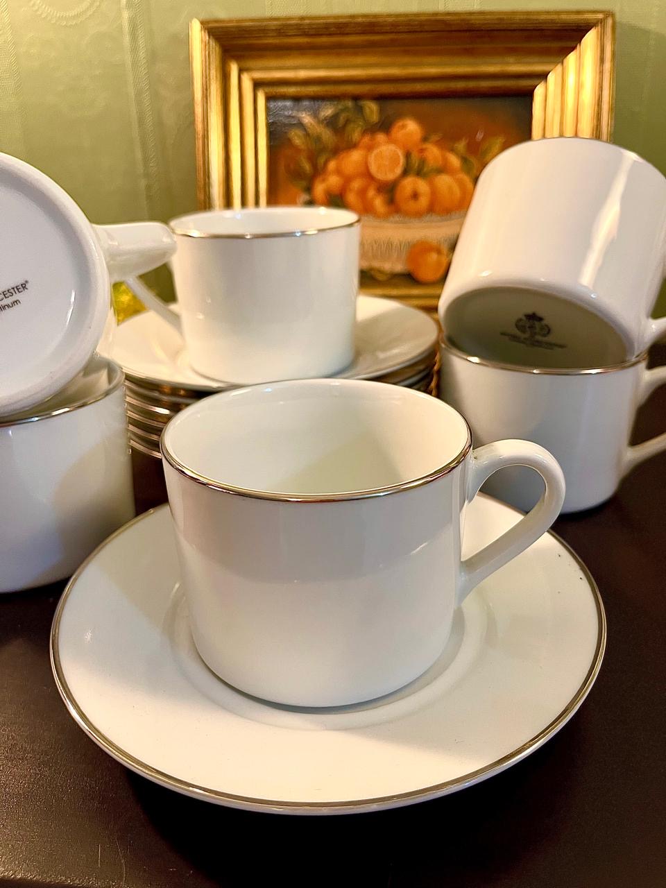 Royal Worcester Classic Platinum Tea Set – 12 Piece England