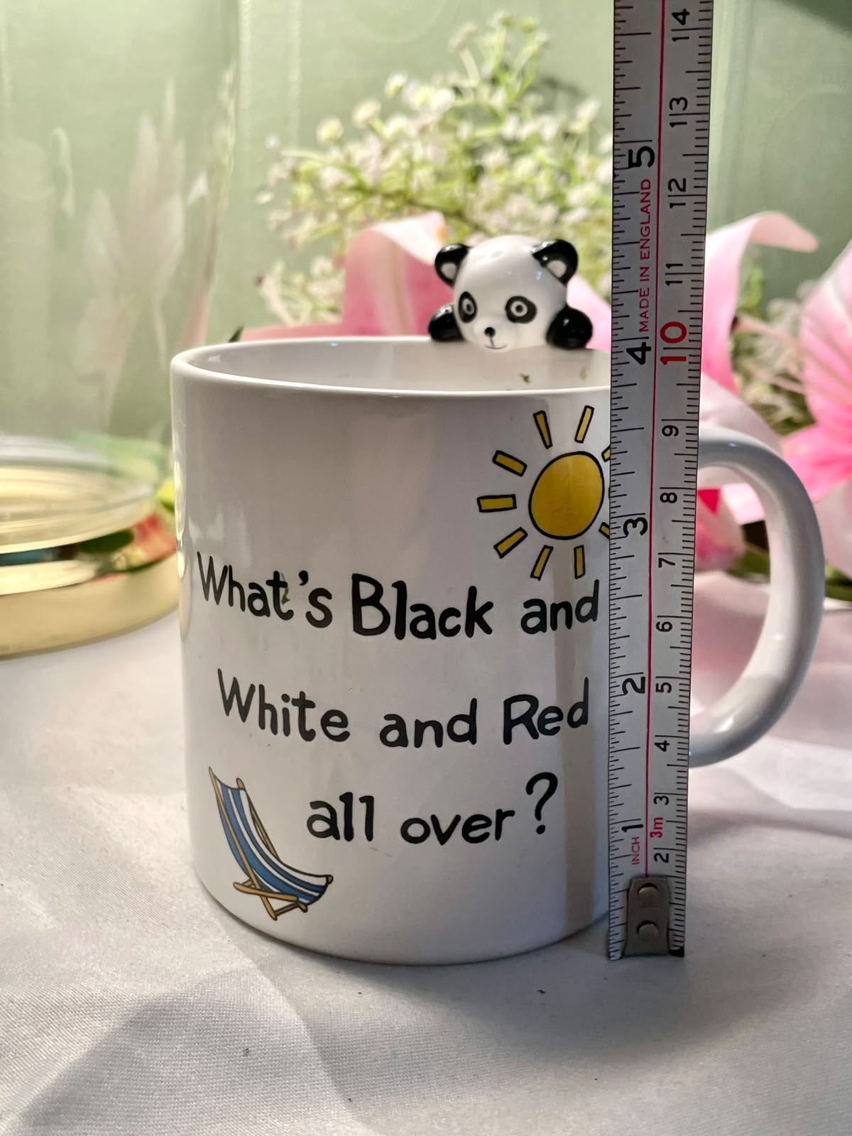 Panda Novelty Ceramic Mug Black White Yellow 10cm - 1 Piece