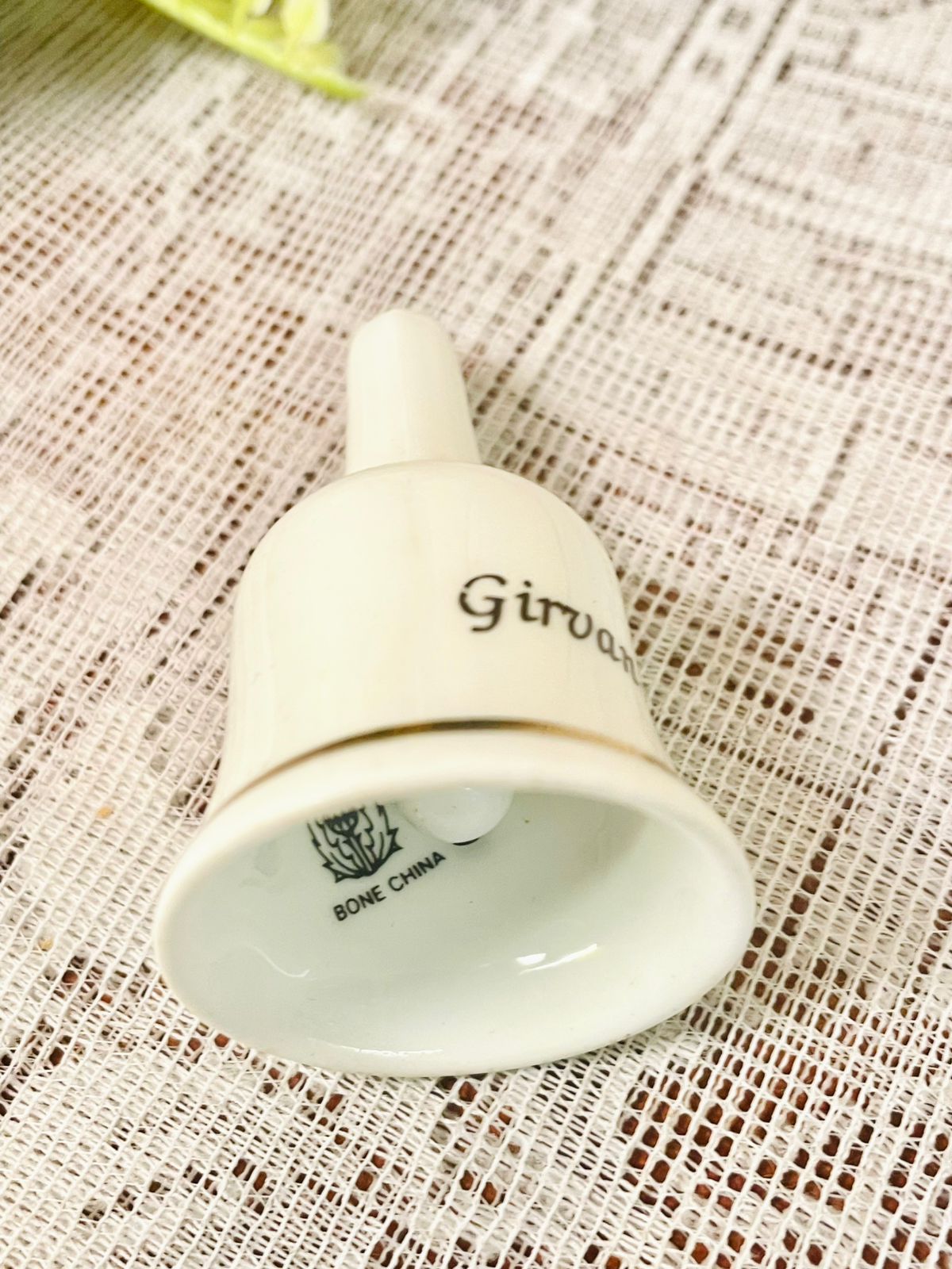Vintage Porcelain Bell with Gold Trim – Girvan