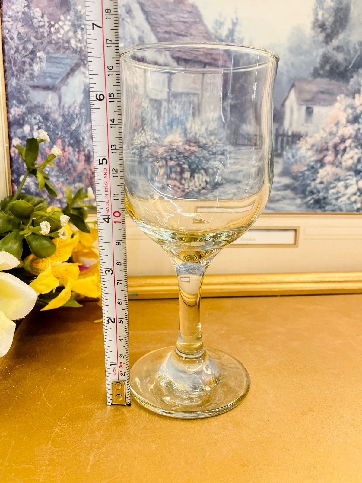 Vintage Glass Goblet Set – Elegant Wine Glasses (Set of 8)