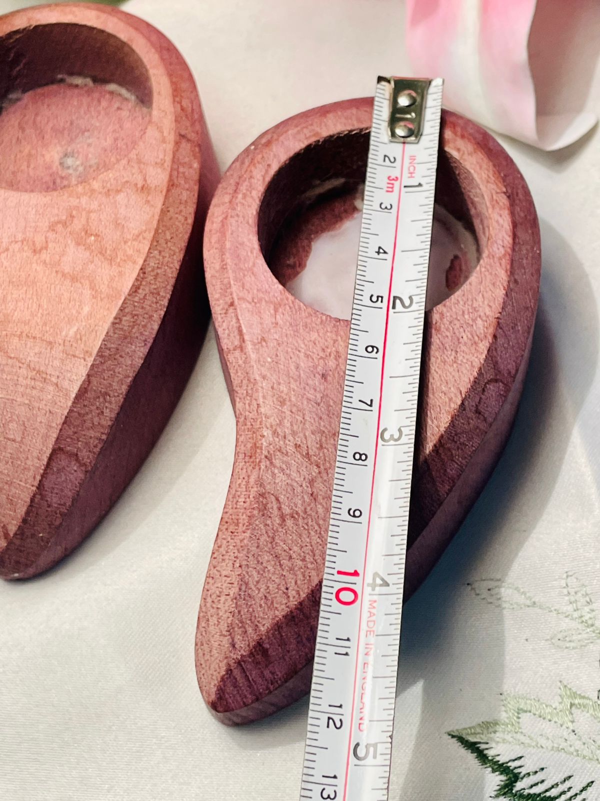 Vintage Wooden Shoe-Shaped Candle Holders 2-Piece Set Approx. 12 cm