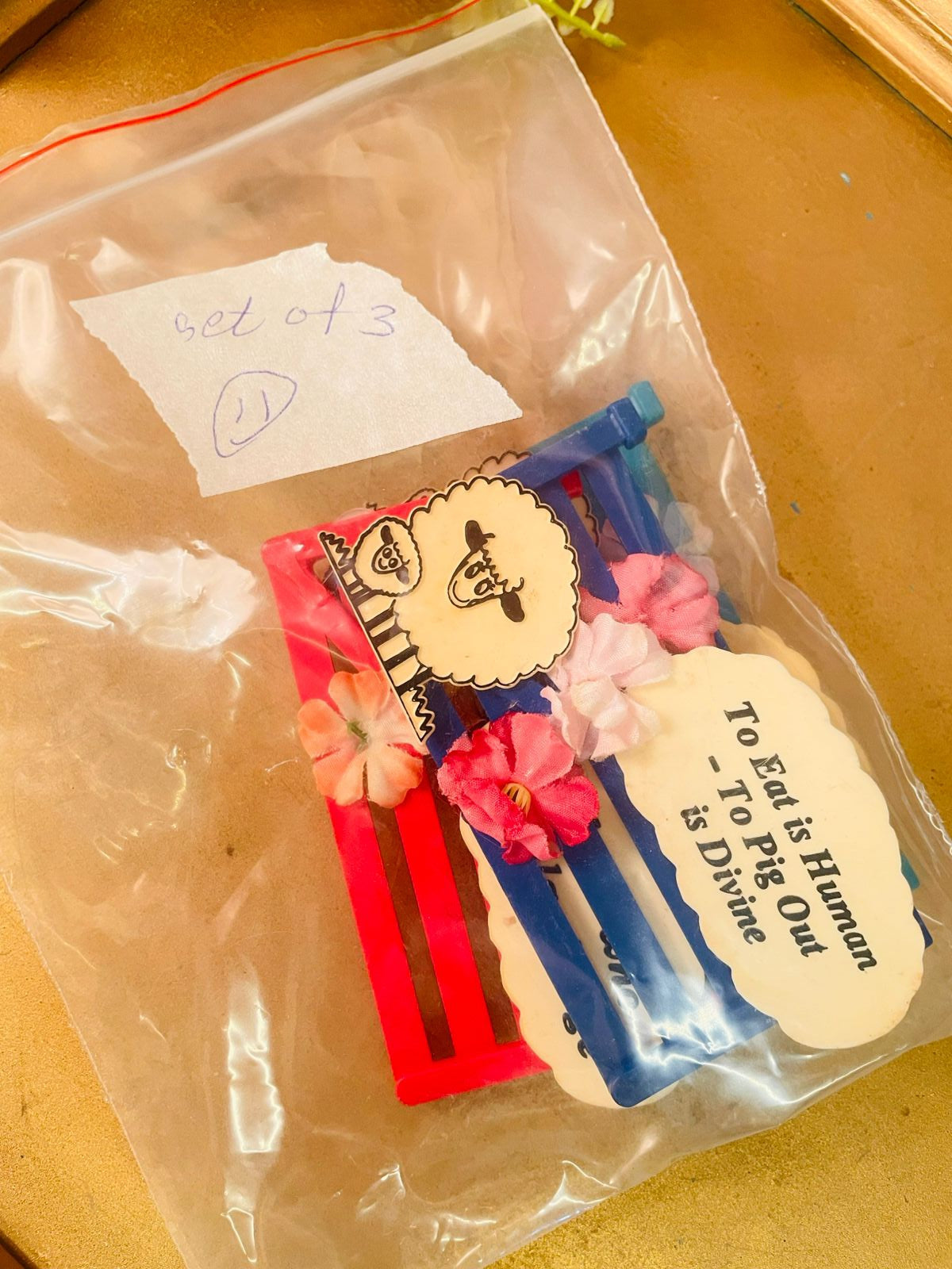 Vintage Kitchen Quote Fridge Magnets Set (3 Pieces)