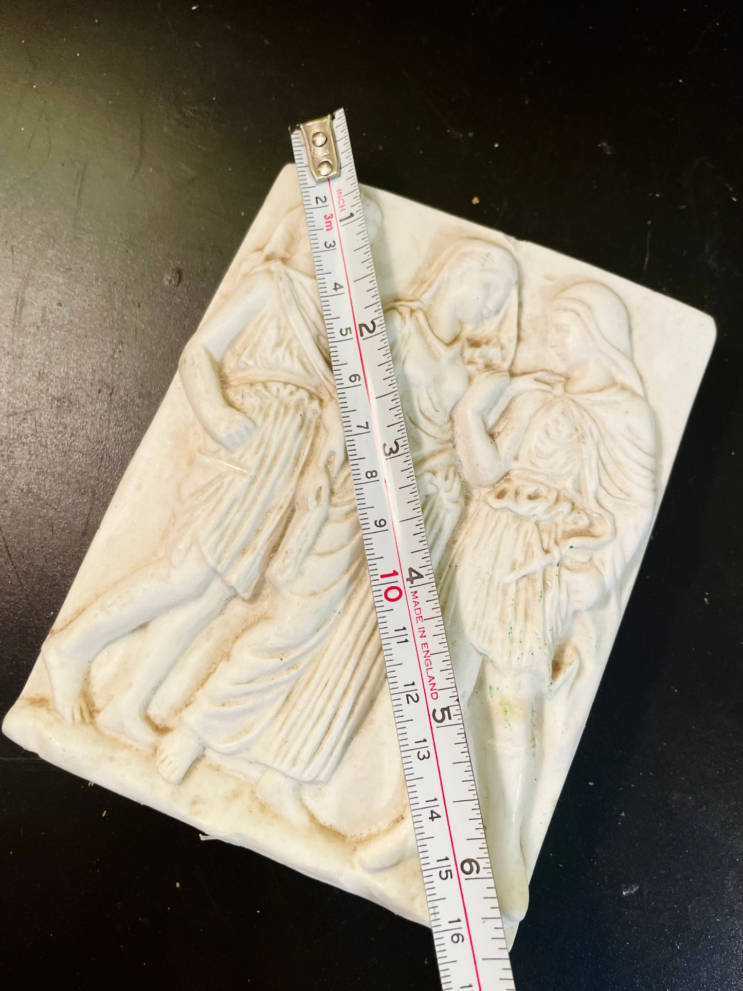 Vintage Greek Style Relief Wall Plaque 6 Inch