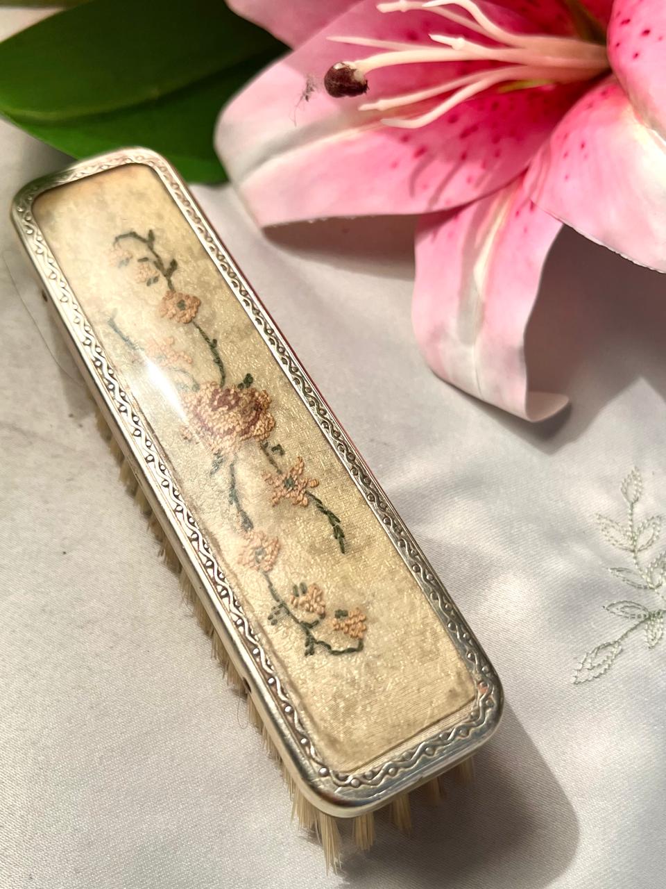 Vintage Wooden Double-Sided Nail Brush with Natural Bristles Approx. 15 cm