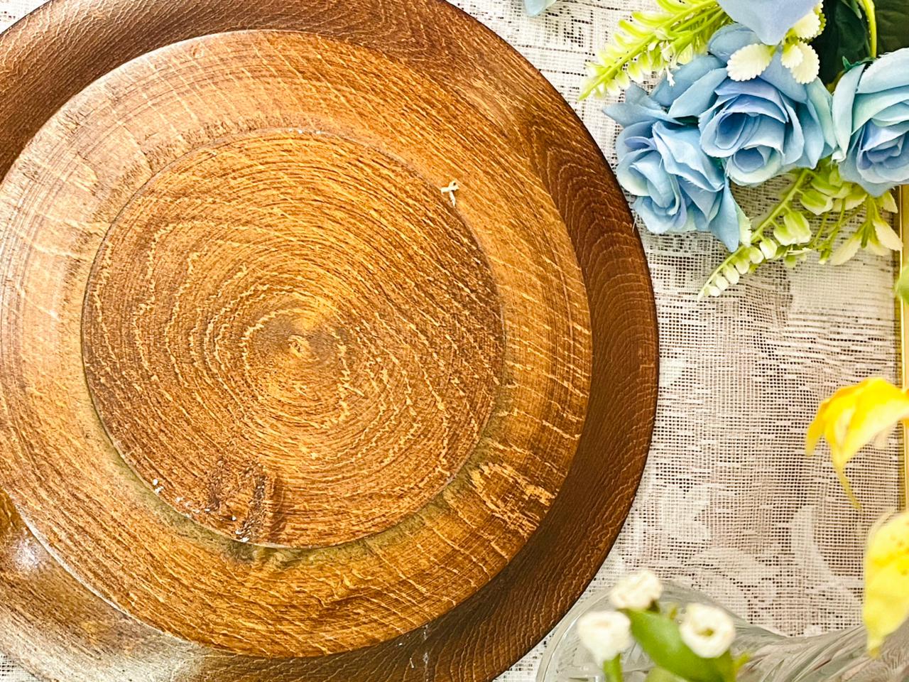 Vintage Moldova Wooden Wall Plate Handcrafted 11”