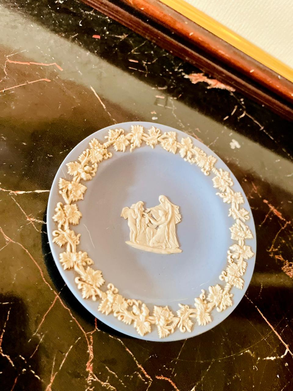 Wedgwood Jasperware Blue mini Plate – Classical Relief Design – Made in England