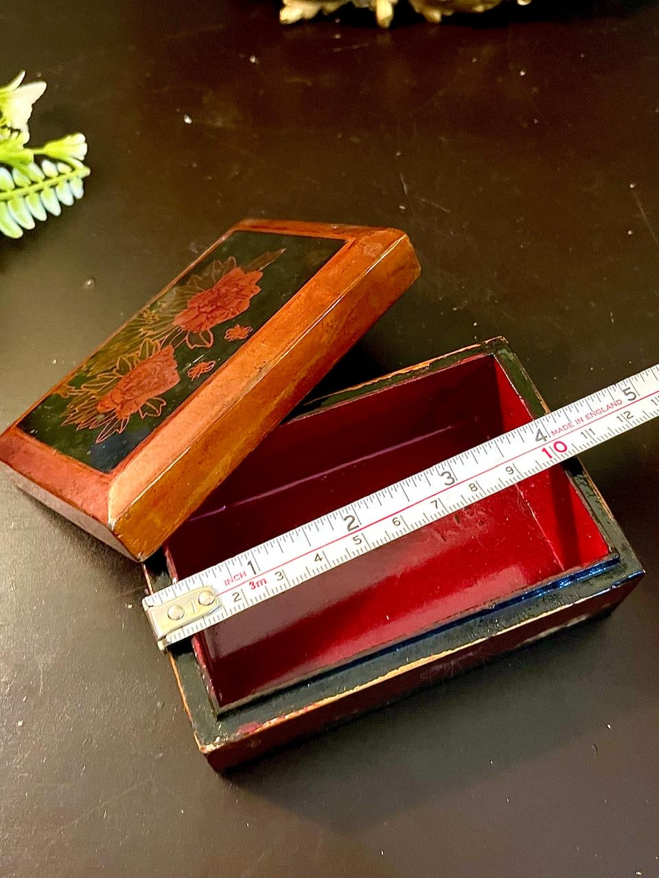 Hand Painted Wooden Lacquer Keepsake Box