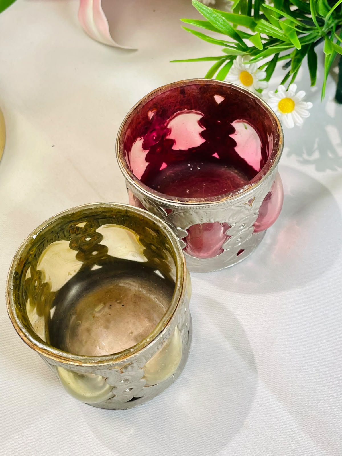 Silver-Tone Owl Crystal Candle Holders – 2 Pieces, 7 cm