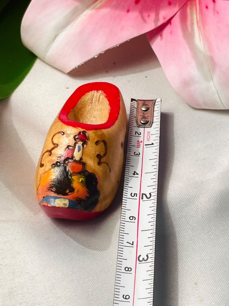 Miniature Hand-Painted Wooden Clog Ornament Approx. 6 cm