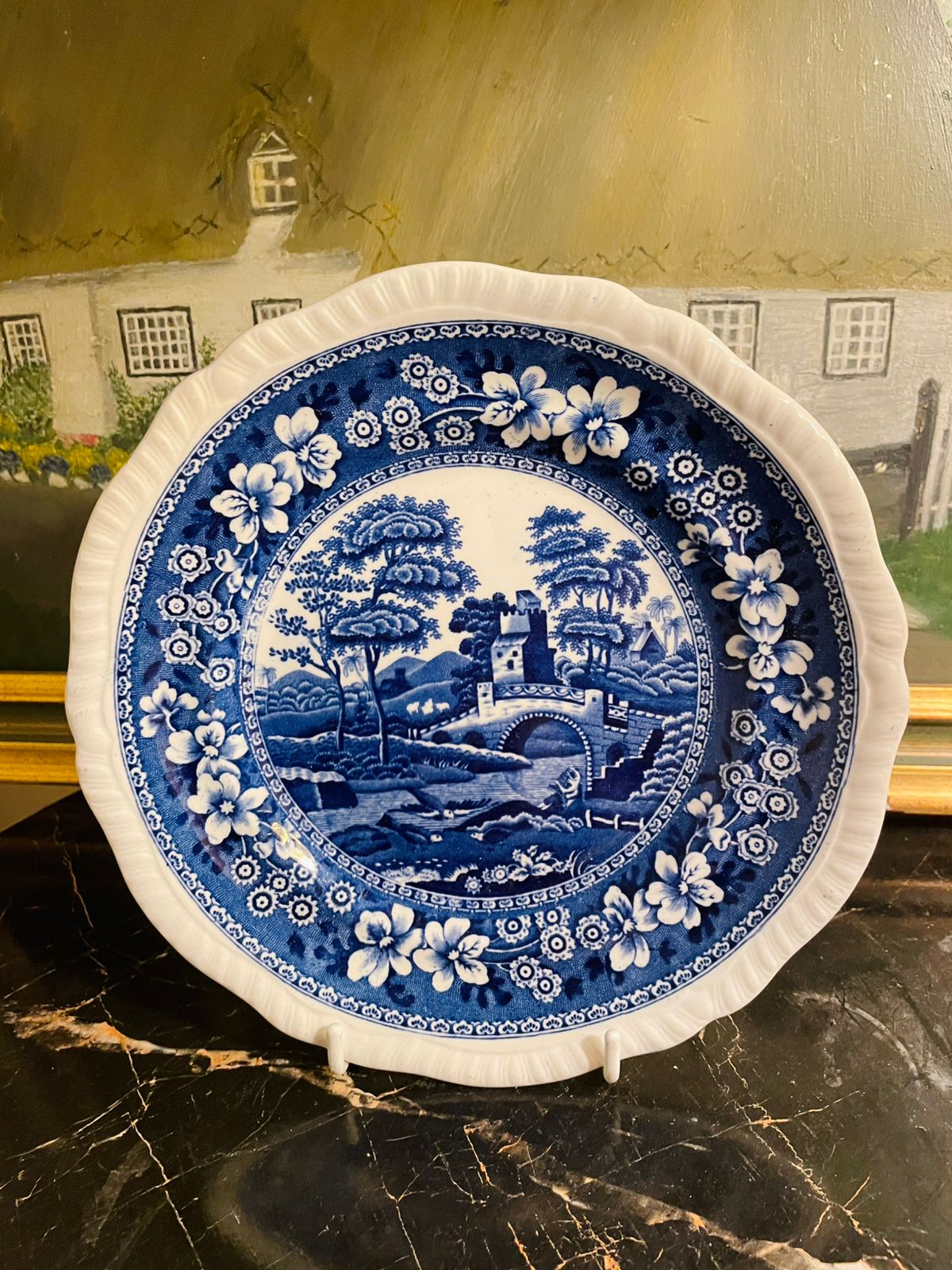 Spode Tower Blue & White Decor Plate – 7" Copeland England Ceramic