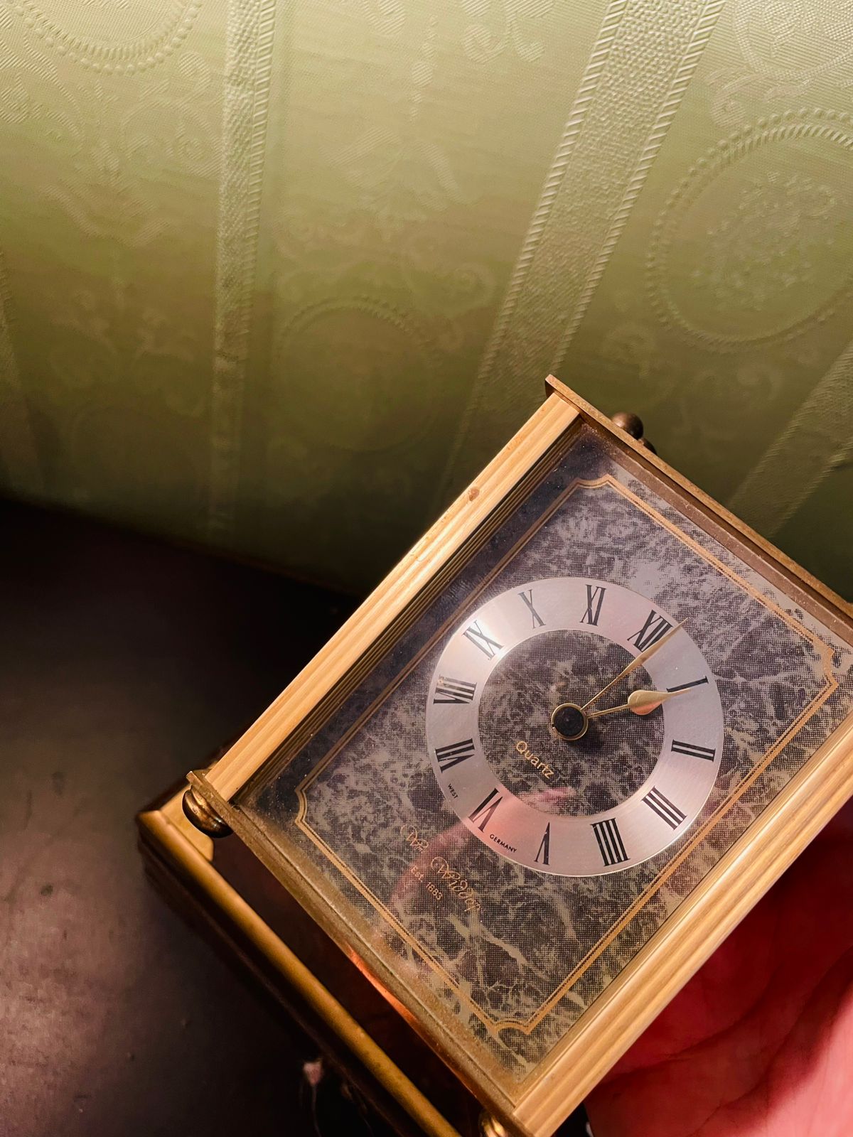 Vintage Brass Carriage Mantel Clock
