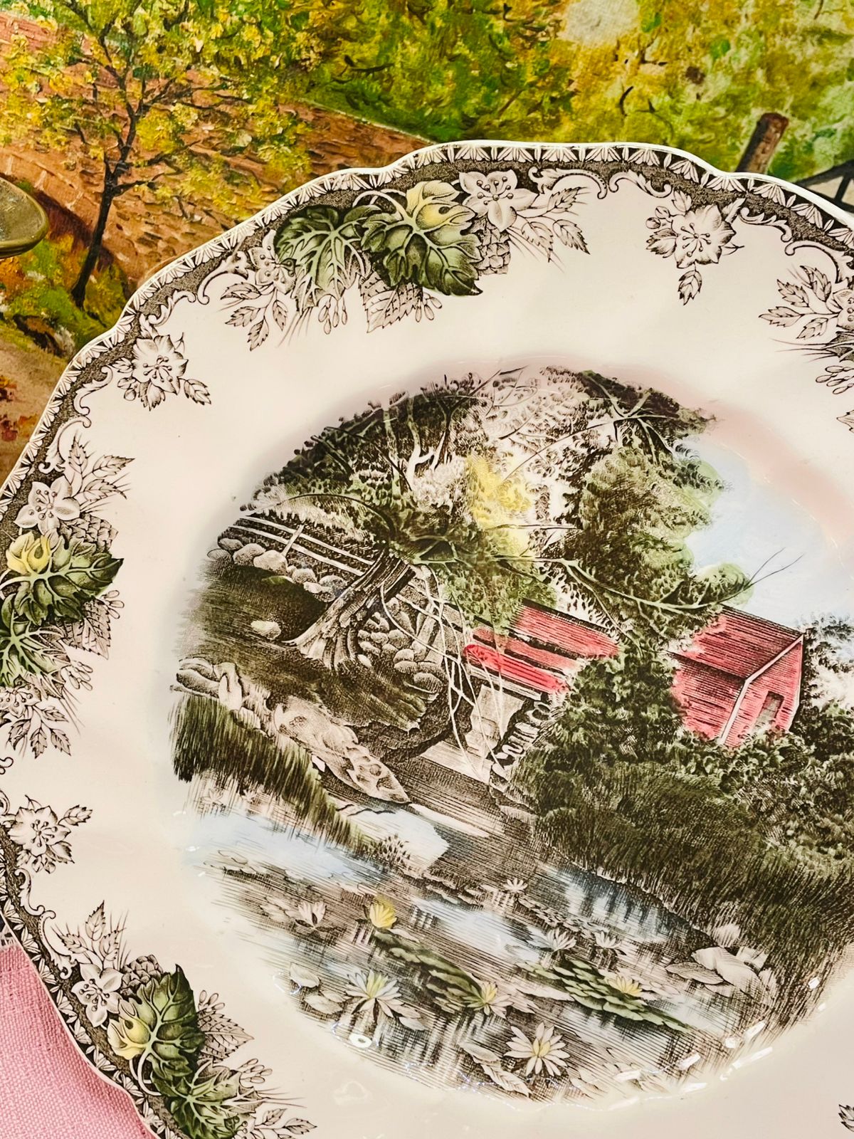 Johnson Bros Friendly Village Dinner Plate – The Lily Pond 10 Inch | Made in England