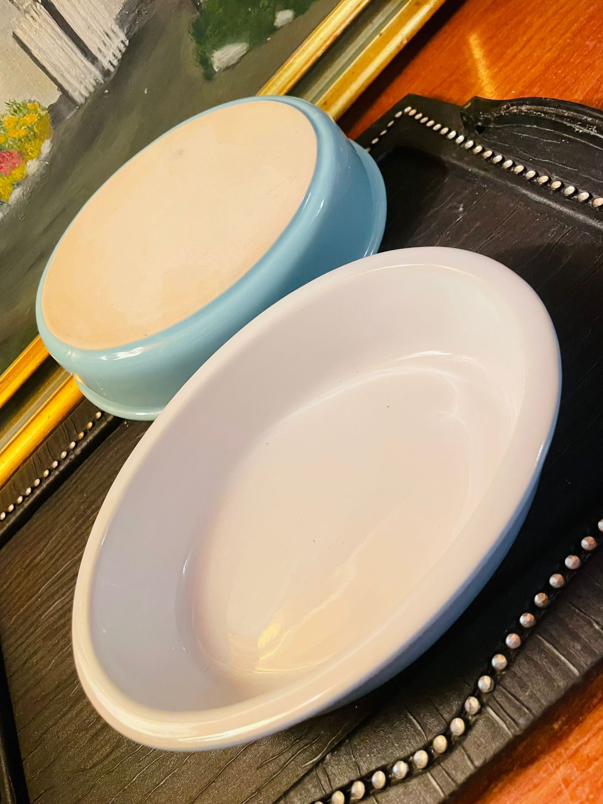 Pair of Vintage Lasagna Dishes, Oven Safe, 6"